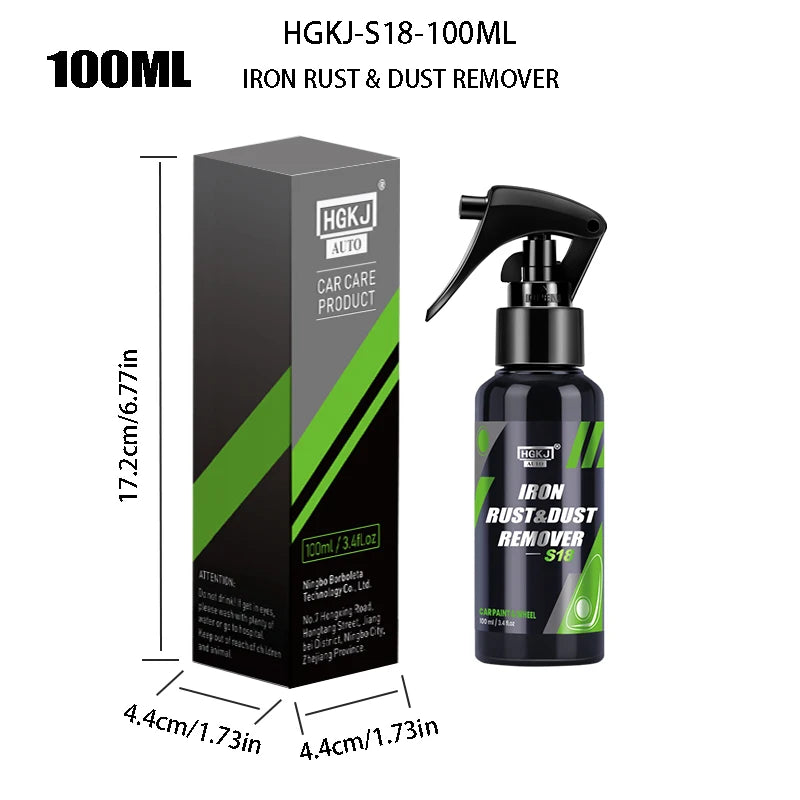 HGKJ Spray Rimuovi Ruggine per Auto – Detergente Super Potente per Vernice e Cerchi