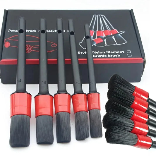 Set di Pennelli per Detailing Auto – Spazzole di Precisione per Interni, Cerchi, Bocchette e Cruscotto